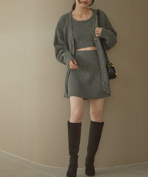 ACYM（アシーム）の「Betty over knit カーディガン（カーディガン/ボレロ・レディース・グレー/ブラック/ベージュ・FREE）」の22枚目の写真