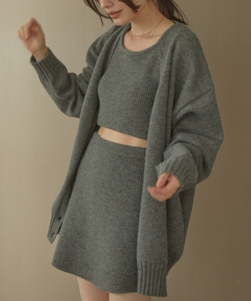 ACYM（アシーム）の「Betty over knit カーディガン（カーディガン/ボレロ・レディース・グレー/ブラック/ベージュ・FREE）」の6枚目の写真