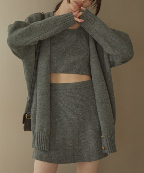 ACYM（アシーム）の「Betty over knit カーディガン（カーディガン/ボレロ・レディース・グレー/ブラック/ベージュ・FREE）」の7枚目の写真