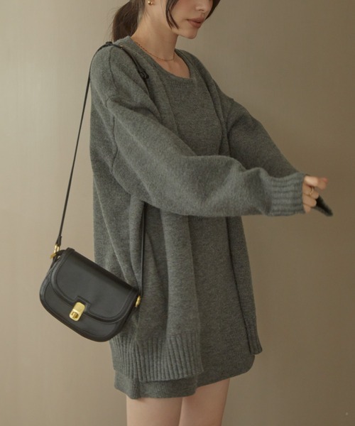 ACYM（アシーム）の「Betty over knit カーディガン（カーディガン/ボレロ・レディース・グレー/ブラック/ベージュ・FREE）」の8枚目の写真