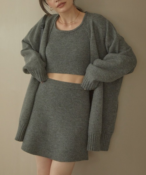 ACYM（アシーム）の「Betty over knit カーディガン（カーディガン/ボレロ・レディース・グレー/ブラック/ベージュ・FREE）」の9枚目の写真