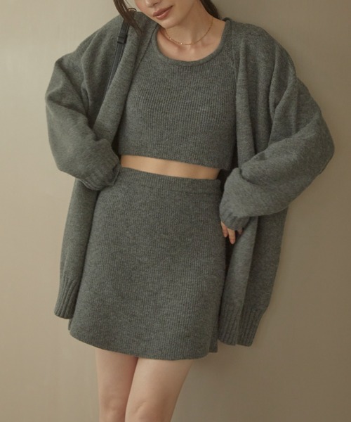 ACYM（アシーム）の「Betty over knit カーディガン（カーディガン/ボレロ・レディース・グレー/ブラック/ベージュ・FREE）」の19枚目の写真