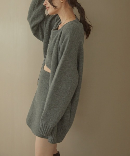 ACYM（アシーム）の「Betty over knit カーディガン（カーディガン/ボレロ・レディース・グレー/ブラック/ベージュ・FREE）」の20枚目の写真