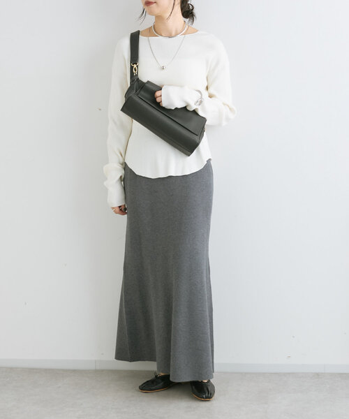 RIVE DROITE（リヴドロワ）の「【セットアップ対応】ニュアンスフレアニットスカート（スカート・レディース・チャコールグレー/モカ・38/36）」の3枚目の写真