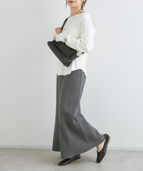 RIVE DROITE（リヴドロワ）の「【セットアップ対応】ニュアンスフレアニットスカート（スカート・レディース・チャコールグレー/モカ・38/36）」の5枚目の写真