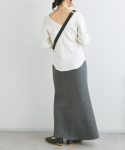 RIVE DROITE（リヴドロワ）の「【セットアップ対応】ニュアンスフレアニットスカート（スカート・レディース・チャコールグレー/モカ・38/36）」の6枚目の写真