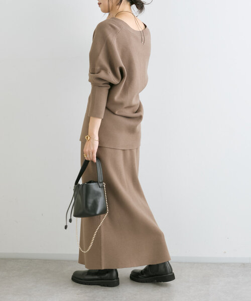 RIVE DROITE（リヴドロワ）の「【セットアップ対応】ニュアンスフレアニットスカート（スカート・レディース・チャコールグレー/モカ・38/36）」の13枚目の写真