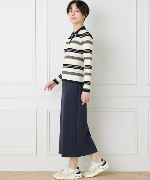 INED CLARO（イネドクラロ）の「マルチボーダーポロニット（ニット/セーター・レディース・ブラウン/アイボリー・フリー）」の15枚目の写真