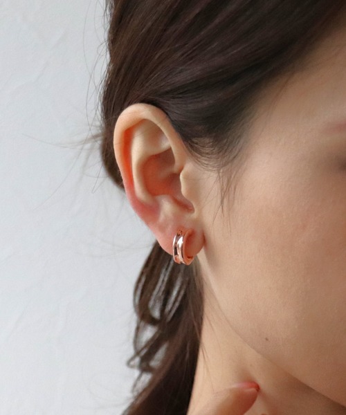 Three Four Time(スリーフォータイム)の「ミニフープイヤーカフイヤリング(イヤリング・レディース・シルバー/ゴールド/ピンクゴールド・FREE)」の11枚目の写真