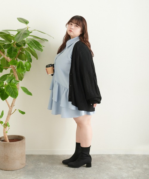 anyfee(エニフィー)の「【anyfee】Lafafa5cmヒールソックスブーツ(4E・甲高・幅広)《大きいサイズ/プラスサイズ》(ブーツ・レディース・グレー/ブラック/ダークブラウン・25.5cm/26.5cm/24.5cm)」の18枚目の写真