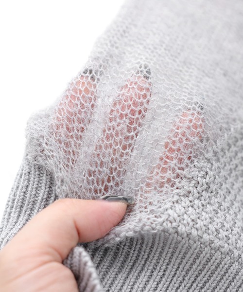 kOhAKU（コハク）の「『ランダム編地ニット』（ニット/セーター・レディース・ネイビー/グレー・FREE）」の19枚目の写真