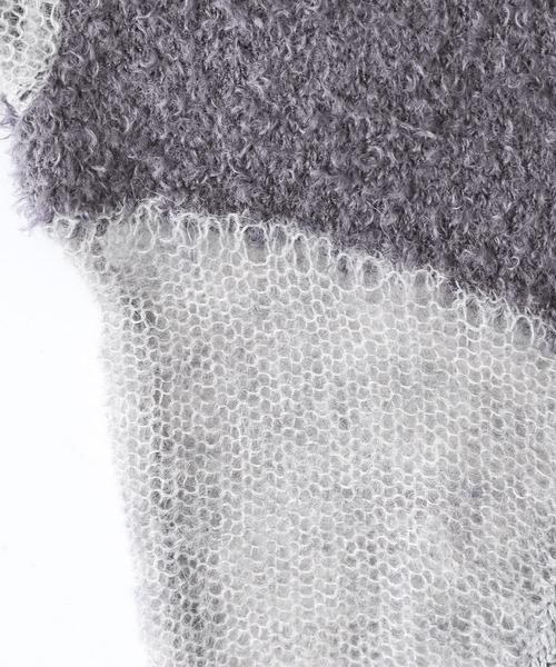 kOhAKU（コハク）の「『ランダム編地ニット』（ニット/セーター・レディース・ネイビー/グレー・FREE）」の18枚目の写真