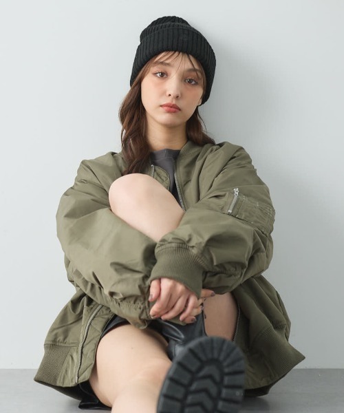 INGNI（イング）の「中綿入りBIG／MA-1（MA-1・レディース・ブラック/グレー/カーキ・M）」の6枚目の写真