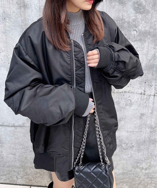 INGNI（イング）の「中綿入りBIG／MA-1（MA-1・レディース・ブラック/グレー/カーキ・M）」の21枚目の写真