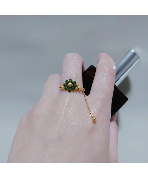 tone(トーン)の「【SunnyBOX】ビーズデイジーのチェーンリング(MA)(リング・レディース・バイオレット/グリーン/オレンジ/ピンク/ホワイト/レッド/ミント/ブルー系その他/ブラック/ベビーピンク/カーキ/イエロー・FREE)」の14枚目の写真