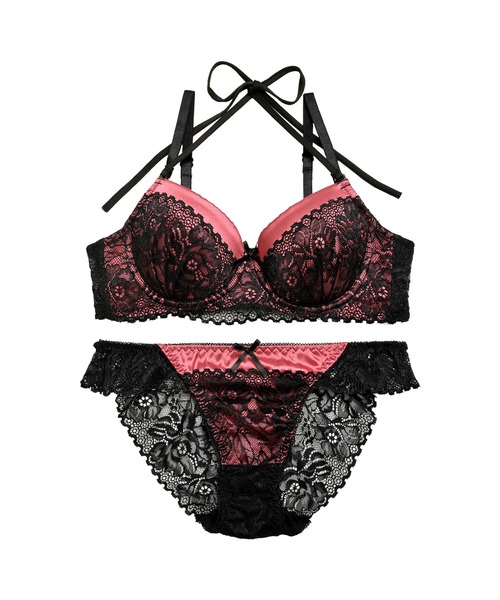 3way グロリアス レース ホルターネック ブラジャー & バック