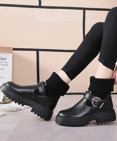 Miniministore(ミニミニストア)の「ニットブーツ レディース ソックスブーツ(ブーツ・レディース・アイボリー/ブラック・22.5cm/24.5cm/24.0cm/23.5cm/23.0cm/25.0cm)」の5枚目の写真