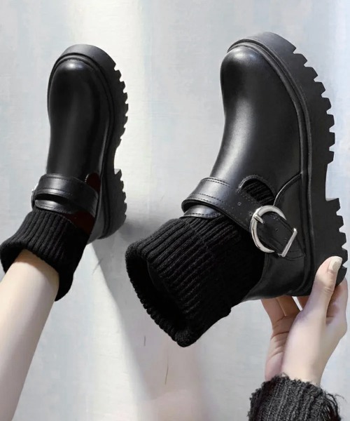 Miniministore(ミニミニストア)の「ニットブーツ レディース ソックスブーツ(ブーツ・レディース・アイボリー/ブラック・22.5cm/24.5cm/24.0cm/23.5cm/23.0cm/25.0cm)」の7枚目の写真