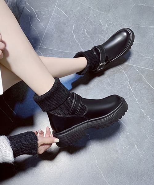 Miniministore(ミニミニストア)の「ニットブーツ レディース ソックスブーツ(ブーツ・レディース・アイボリー/ブラック・22.5cm/24.5cm/24.0cm/23.5cm/23.0cm/25.0cm)」の12枚目の写真