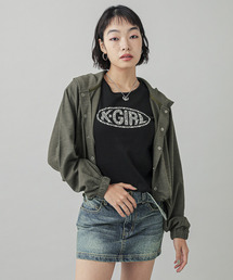 X-girl(GbNXK[)ONE POINT STAR LOGO HOODED CARDIGAN(p[J[)