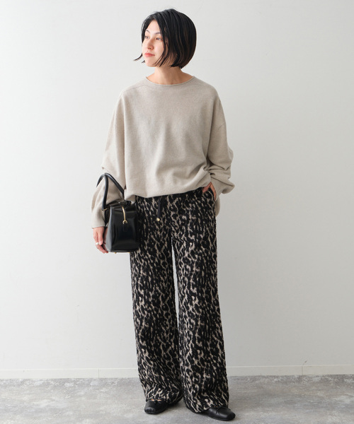 Spick & Span（スピックアンドスパン）の「《追加》CHESS ルーズボートネックニット（ニット/セーター・レディース・ピンク系その他/チャコールグレー/ベージュ・FREE）」の14枚目の写真