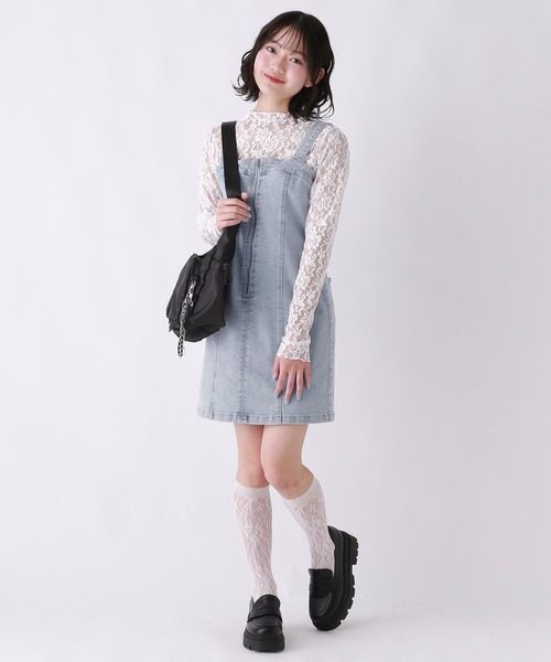 repipi armario（レピピ アルマリオ）の「デニムZIPジャンスカ（ジャンパースカート・キッズ・ブルー系1/ブルー系2/ブラック・SMALL/MEDIUM/LARGE）」の3枚目の写真