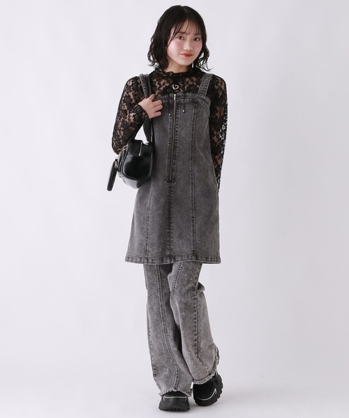 repipi armario（レピピ アルマリオ）の「デニムZIPジャンスカ（ジャンパースカート・キッズ・ブルー系1/ブルー系2/ブラック・SMALL/MEDIUM/LARGE）」の4枚目の写真