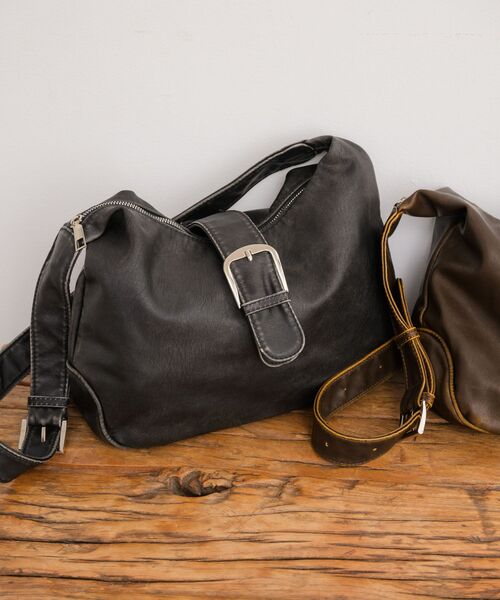 RETRO GIRL（レトロガール）の「Fレザーショルダーバッグ（ショルダーバッグ・レディース・ブラウン/ブラック・ONE SIZE）」の10枚目の写真