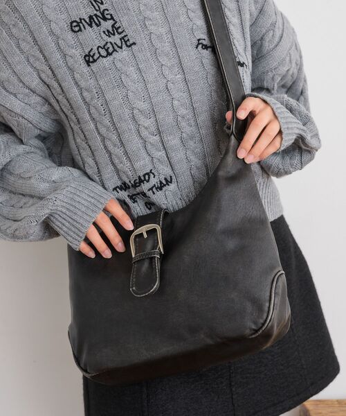 RETRO GIRL（レトロガール）の「Fレザーショルダーバッグ（ショルダーバッグ・レディース・ブラウン/ブラック・ONE SIZE）」の12枚目の写真