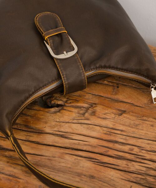 RETRO GIRL（レトロガール）の「Fレザーショルダーバッグ（ショルダーバッグ・レディース・ブラウン/ブラック・ONE SIZE）」の8枚目の写真