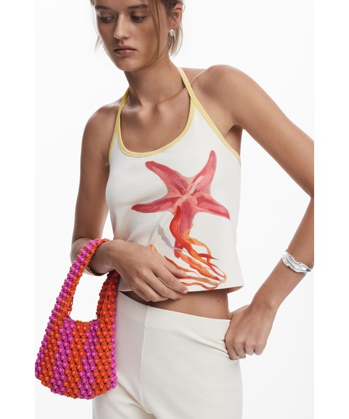 Desigual(デシグアル)の「REPRISE MARBELS BEACH ビーズカラーブロック ミニバッグ(ハンドバッグ・レディース・オレンジ・FREE)」の7枚目の写真