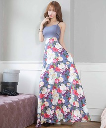 美品♡ ボタニカル フラワー プリント ワンピース ドレス 花柄 総柄 タイト any SiS（エニィスィス）の「【美人百花6月号掲載】フラワー