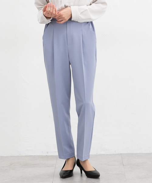 Honeys（ハニーズ）の「【ストレッチ・ウォッシャブル・イージーケア】美ージーテーパードパンツ（スラックス・レディース・ネイビー/イエロー/グレイッシュブルー/ライトグレー/ピンク/ブラック/グレイッシュベージュ/アイボリー・SS/S/M/LL/L/3L）」の6枚目の写真