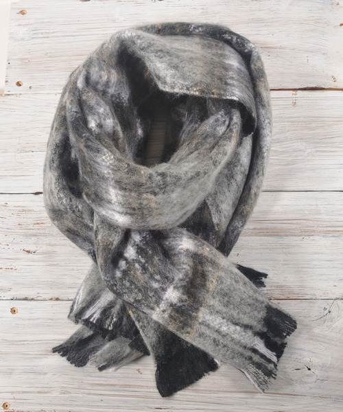 【GUILLAUMOND ギヨモン ギラモンド】モヘア混ダークトーンビッグストール フランス製大判ストール（ストール/ショール）｜Pappa Duduu（パッパドゥドゥ）