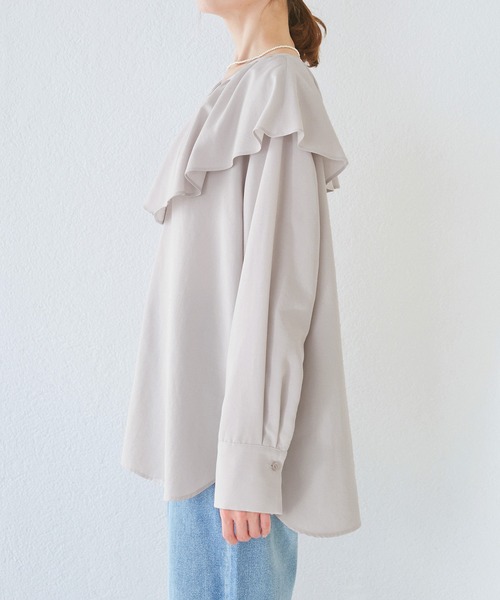 ROPE' PICNIC(ロペピクニック)の「フレアカラーブラウス/UVカット・接触冷感・吸水速乾(シャツ/ブラウス・レディース・ホワイト系その他/サックスブルー/ピンク/ホワイト・38)」の21枚目の写真