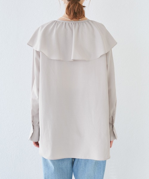 ROPE' PICNIC(ロペピクニック)の「フレアカラーブラウス/UVカット・接触冷感・吸水速乾(シャツ/ブラウス・レディース・ホワイト系その他/サックスブルー/ピンク/ホワイト・38)」の22枚目の写真