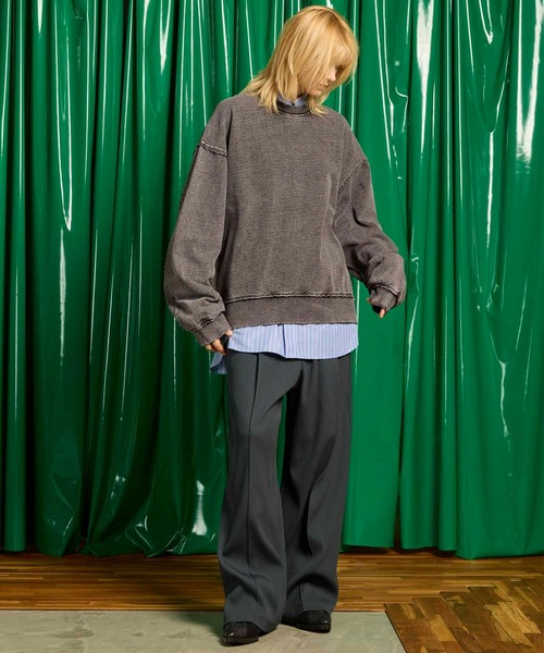 UNISEX》Prime-Over Chemical Over-Dye Sweat Crew Knit