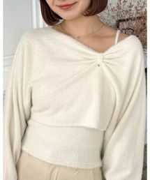 clear | リボンデザイン2wayニット＋ニットキャミソールセット(ニット/セーター)