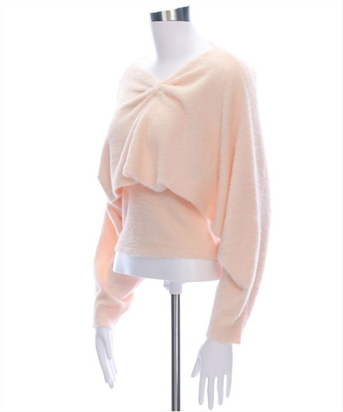 clear（クリア）の「リボンデザイン2wayニット＋ニットキャミソールセット[着回し力抜群 ガーリー]≪再入荷≫（ニット/セーター・レディース・ピンク/ライトグレー/アイボリー/サックスブルー・F）」の10枚目の写真