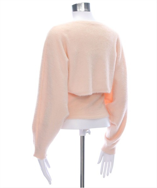 clear（クリア）の「リボンデザイン2wayニット＋ニットキャミソールセット[着回し力抜群 ガーリー]≪再入荷≫（ニット/セーター・レディース・ピンク/ライトグレー/アイボリー/サックスブルー・F）」の12枚目の写真