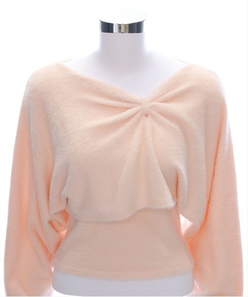 clear（クリア）の「リボンデザイン2wayニット＋ニットキャミソールセット[着回し力抜群 ガーリー]≪再入荷≫（ニット/セーター・レディース・ピンク/ライトグレー/アイボリー/サックスブルー・F）」の14枚目の写真