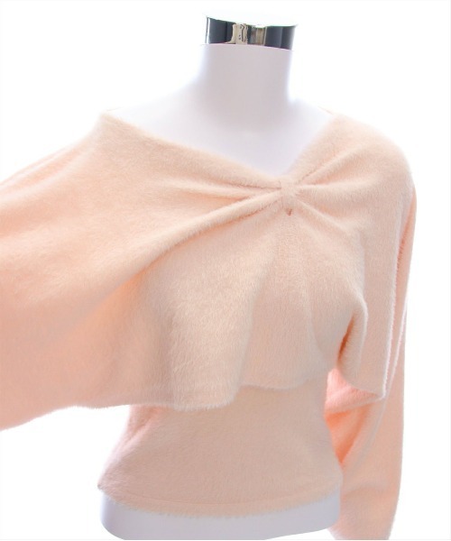 clear（クリア）の「リボンデザイン2wayニット＋ニットキャミソールセット[着回し力抜群 ガーリー]≪再入荷≫（ニット/セーター・レディース・ピンク/ライトグレー/アイボリー/サックスブルー・F）」の16枚目の写真