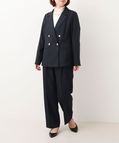 MICO COULIER（ミコクリエ）の「《セットアップ対応》ライトモククロス ジャケット（テーラードジャケット・レディース・ネイビー/グレイッシュベージュ・38）」の9枚目の写真