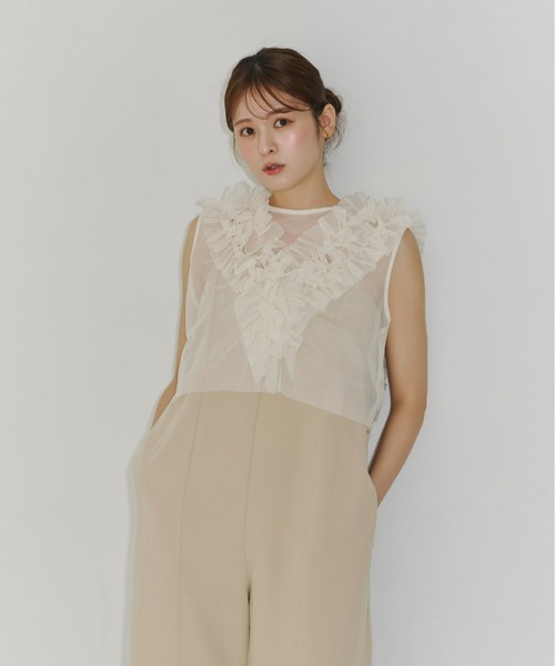 エンフォルド＊バッグオープンオールインワン 36 ライトベージュ 麻