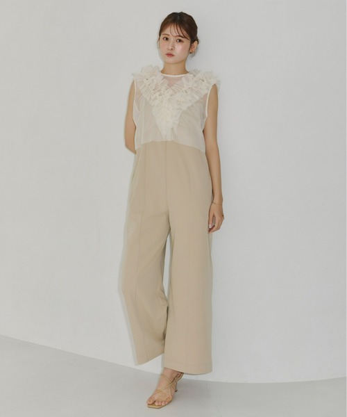 Olu.（オルドット）の「ダブルストラップオールインワン（つなぎ/オールインワン・レディース・ベージュ/チャコールグレー・0/1）」の3枚目の写真