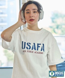 【DISCUS×University】ヴィンテージライクカレッジデザインプリントオーバーサイズ半袖Tシャツ