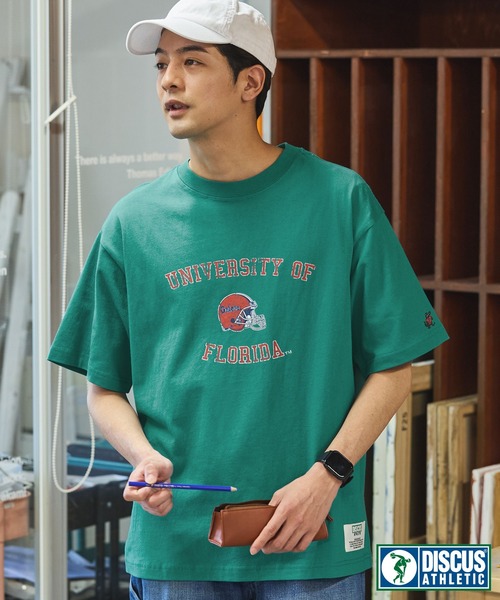 DISCUS ATHLETIC(ディスカス アスレチック)の「【DISCUS×University】ヴィンテージライクカレッジデザインプリントオーバーサイズ半袖Tシャツ(Tシャツ/カットソー・レディース・ホワイト系2/ホワイト系1/グレー系1/ブラック系1/スミクロ/ネイビー/ホワイト/ブラウン/ホワイト系/ターコイズブルー/ネイビー系/グレー系/ホワイト系3/オートミール/ブルー系/ブラック系・M/L)」の14枚目の写真