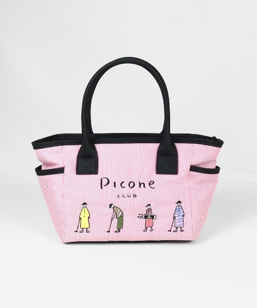 セール】ストライプ柄刺繍バッグ（ゴルフグッズ）｜Picone CLUB