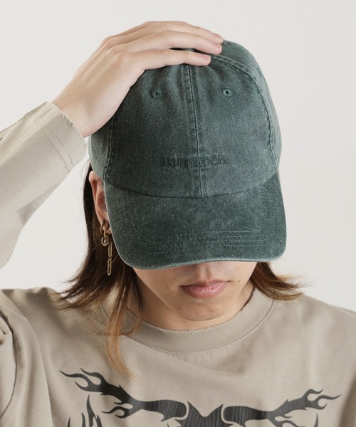 FRUIT OF THE LOOM(フルーツオブザルーム)の「FRUIT OF THE LOOM/フルーツオブザルーム PIGMENT LOGO LOW CAP キャップ(キャップ・メンズ・ブルー/チャコール/ベージュ/グリーン/ピンク/ブラウン・FREE)」の4枚目の写真