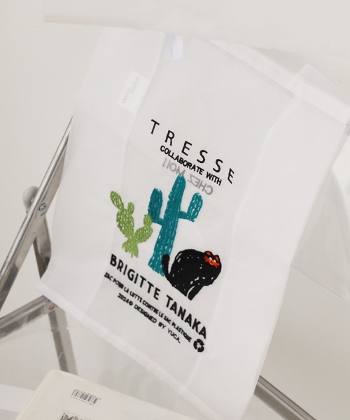 ABRIGETTE TANAKA エコバッグ ブリジット　タナカ新品 TRESSE/トレス×BRIGITTE TANAKA/ブリジット タナカ cat bag for